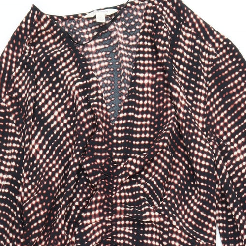 Per Una Womens Multicoloured Geometric Polyester A-Line Size 8 V-Neck Pullover