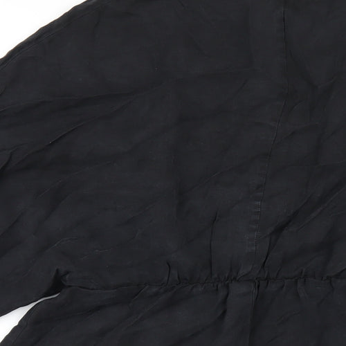 Zara Womens Black Polyester A-Line Size M V-Neck Pullover