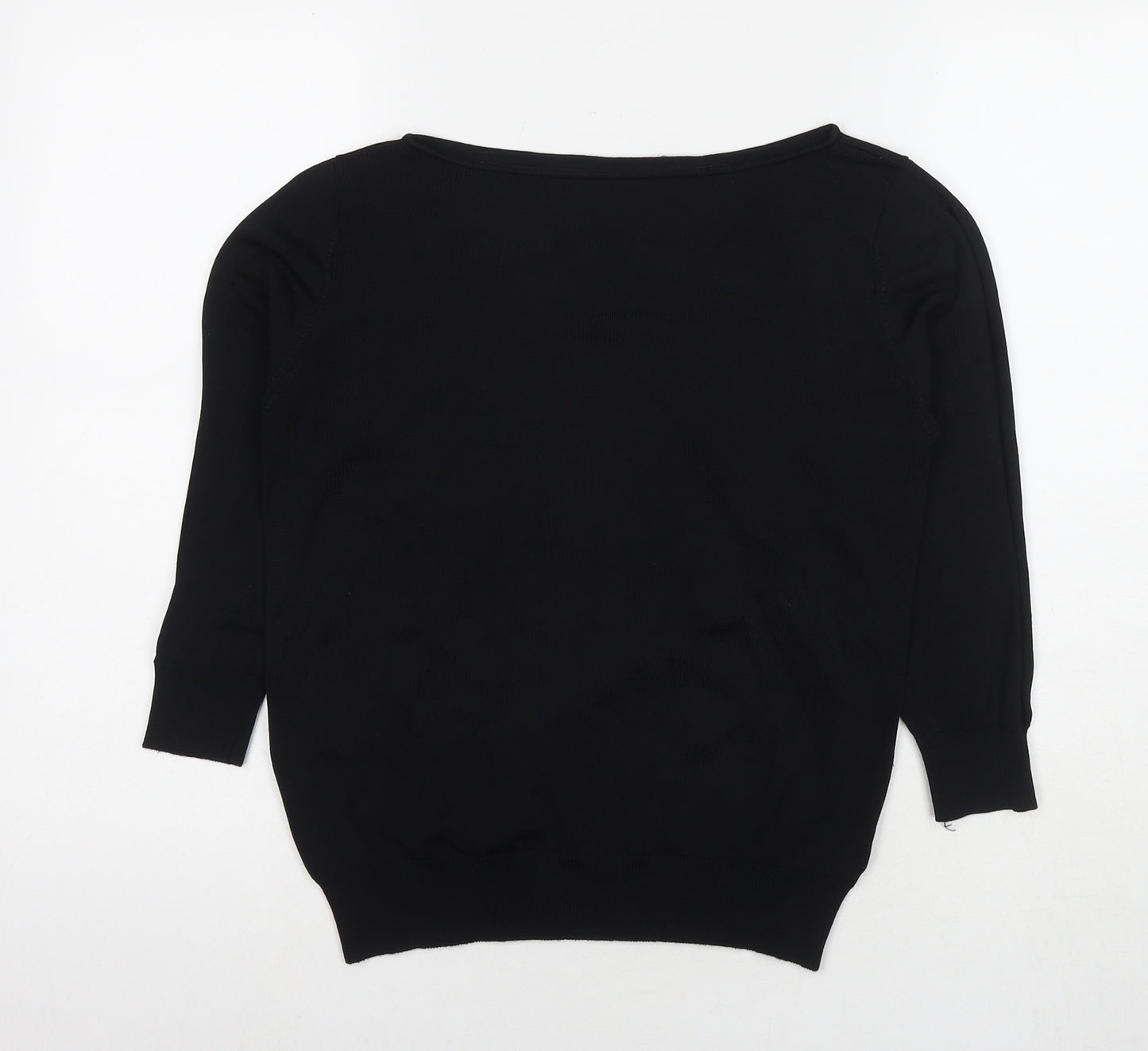 NEXT Womens Black Round Neck Viscose Pullover Jumper Size 14