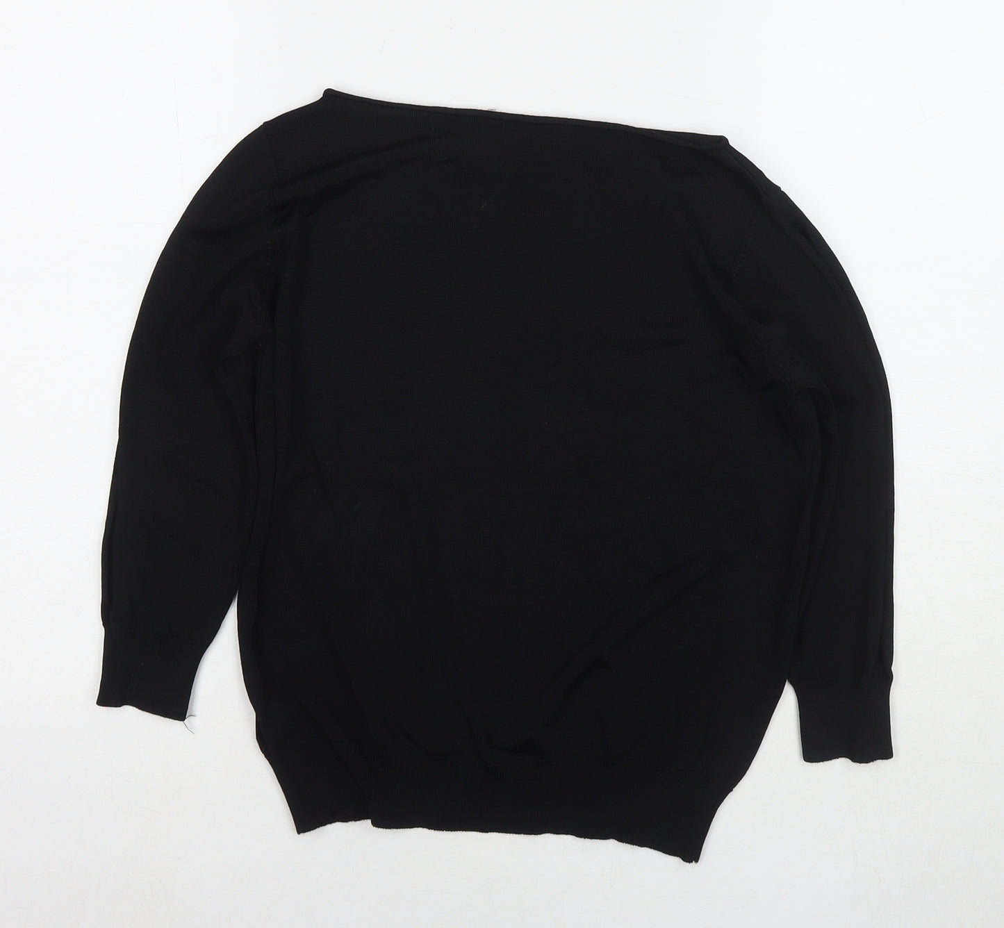 NEXT Womens Black Round Neck Viscose Pullover Jumper Size 14