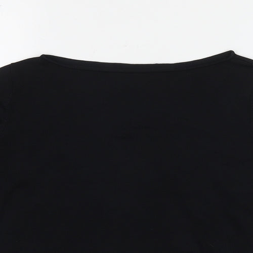 NEXT Womens Black Round Neck Viscose Pullover Jumper Size 14