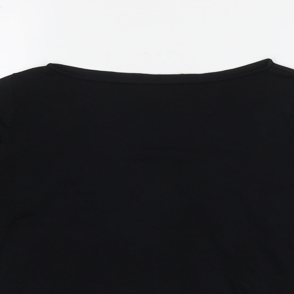 NEXT Womens Black Round Neck Viscose Pullover Jumper Size 14