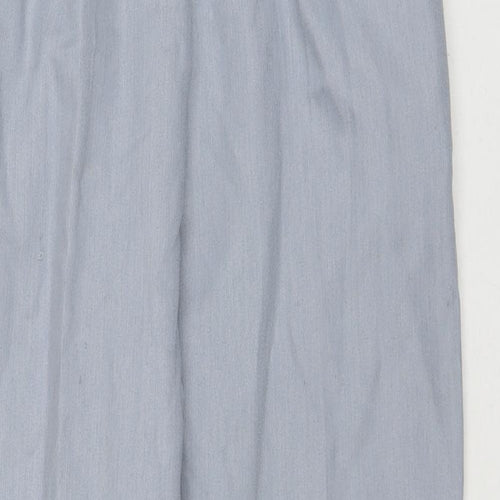 Marks and Spencer Womens Grey Polyester Trousers Size 12 L28 in Regular Zip