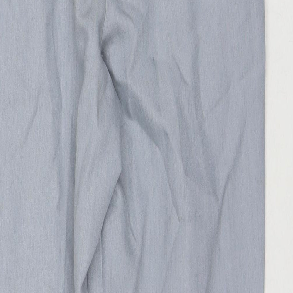 Marks and Spencer Womens Grey Polyester Trousers Size 12 L28 in Regular Zip