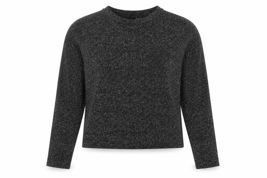 Front view of Divided by H&M women’s black polyester basic blouse, size S, round neck