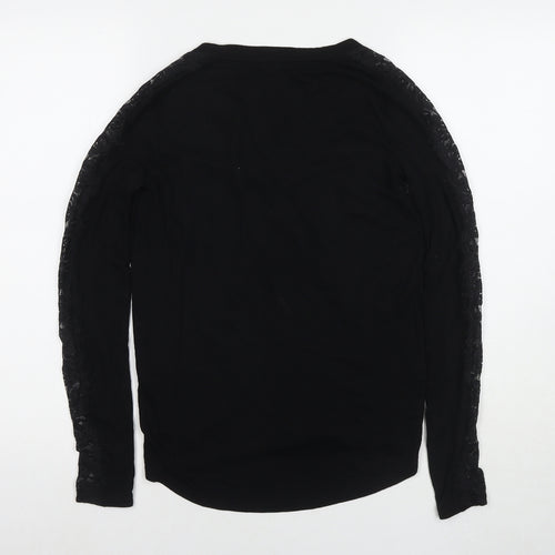 NEXT Womens Black Viscose Basic Blouse Size 6 V-Neck