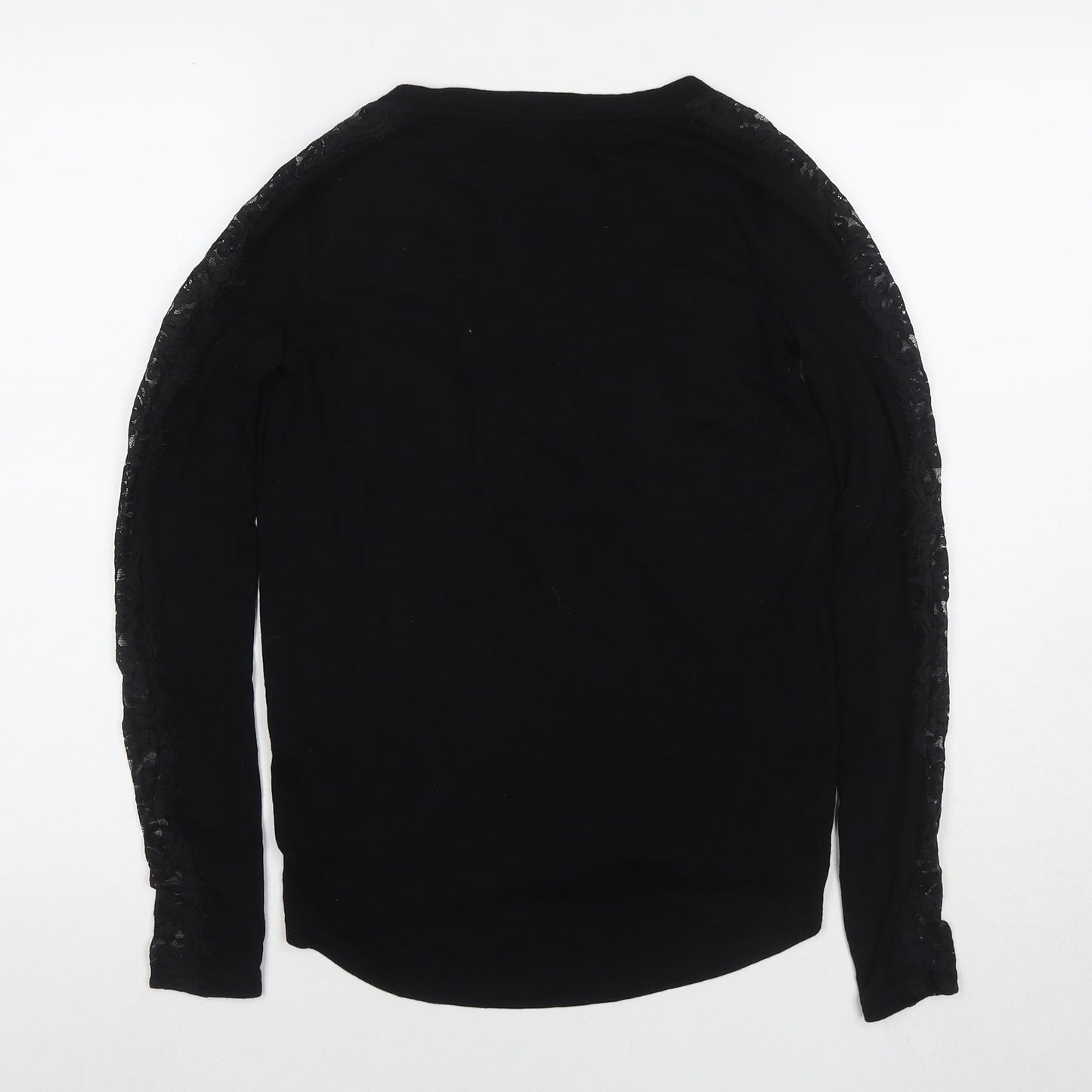 NEXT Womens Black Viscose Basic Blouse Size 6 V-Neck