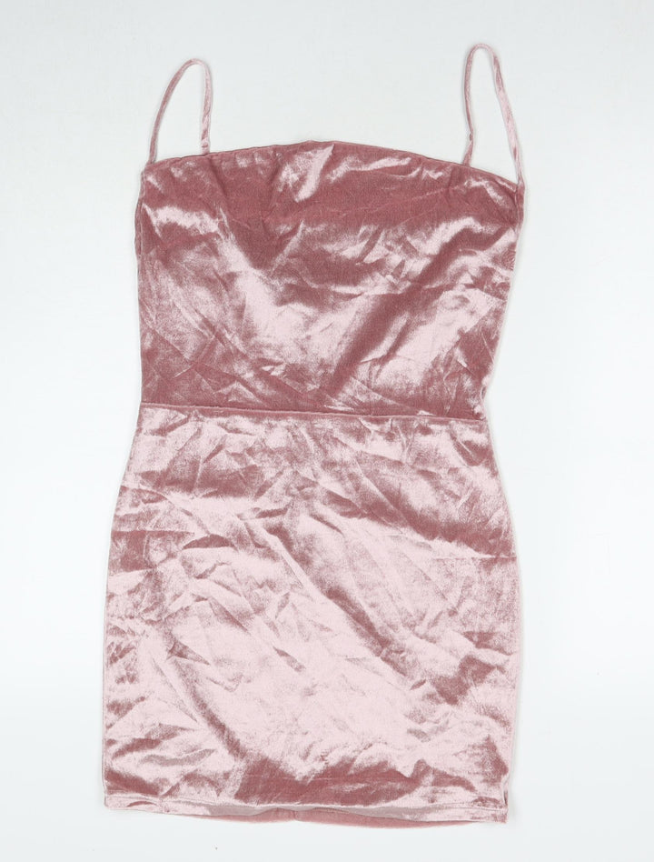 PARISIAN SIGNATURE Womens Pink Polyester Mini Size 12 Cowl Neck Pullover