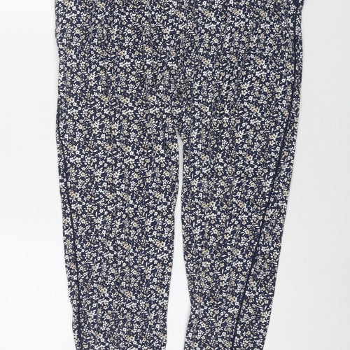 NEXT Womens Blue Geometric Viscose Harem Trousers Size 12 L28 in Regular