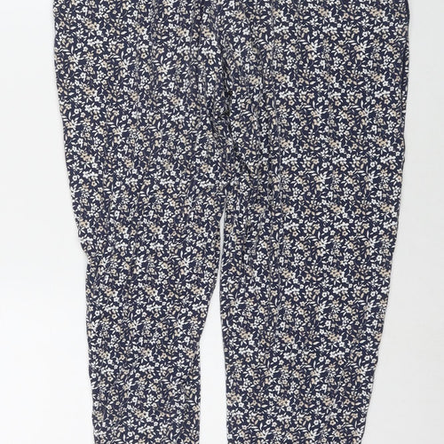 NEXT Womens Blue Geometric Viscose Harem Trousers Size 12 L28 in Regular