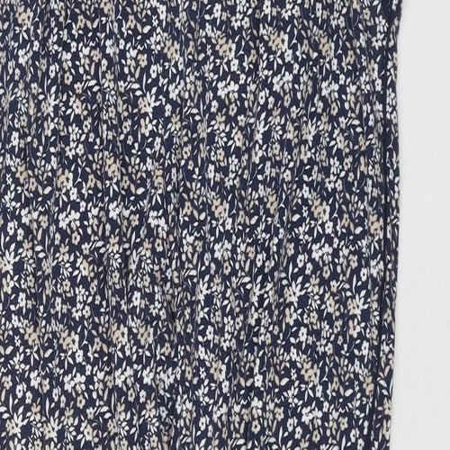 NEXT Womens Blue Geometric Viscose Harem Trousers Size 12 L28 in Regular