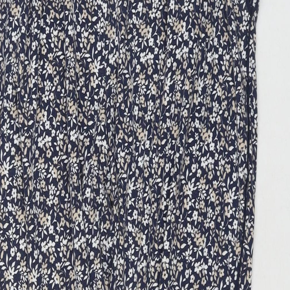NEXT Womens Blue Geometric Viscose Harem Trousers Size 12 L28 in Regular