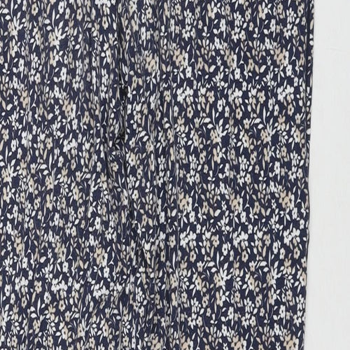 NEXT Womens Blue Geometric Viscose Harem Trousers Size 12 L28 in Regular