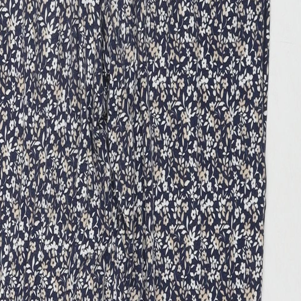 NEXT Womens Blue Geometric Viscose Harem Trousers Size 12 L28 in Regular