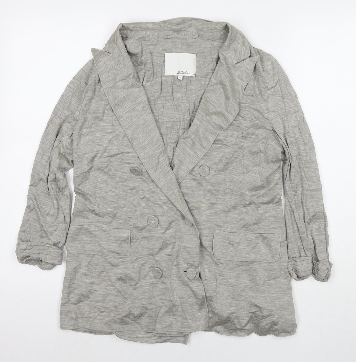 Phillp Drum Womens Grey Jacket Blazer Size M Button
