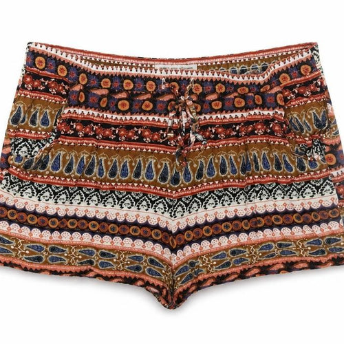 American Eagle Outfitters Womens Multicoloured Geometric Viscose Hot Pants Shorts Size M L3 in Regular Drawstring