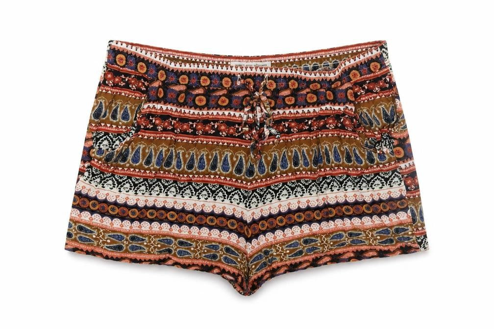 American Eagle Outfitters Womens Multicoloured Geometric Viscose Hot Pants Shorts Size M L3 in Regular Drawstring