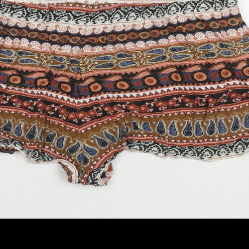 American Eagle Outfitters Womens Multicoloured Geometric Viscose Hot Pants Shorts Size M L3 in Regular Drawstring