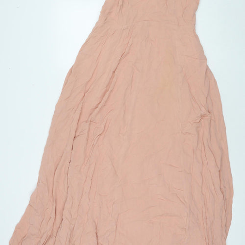 ASOS Womens Beige Viscose Maxi Size 12 Square Neck Zip
