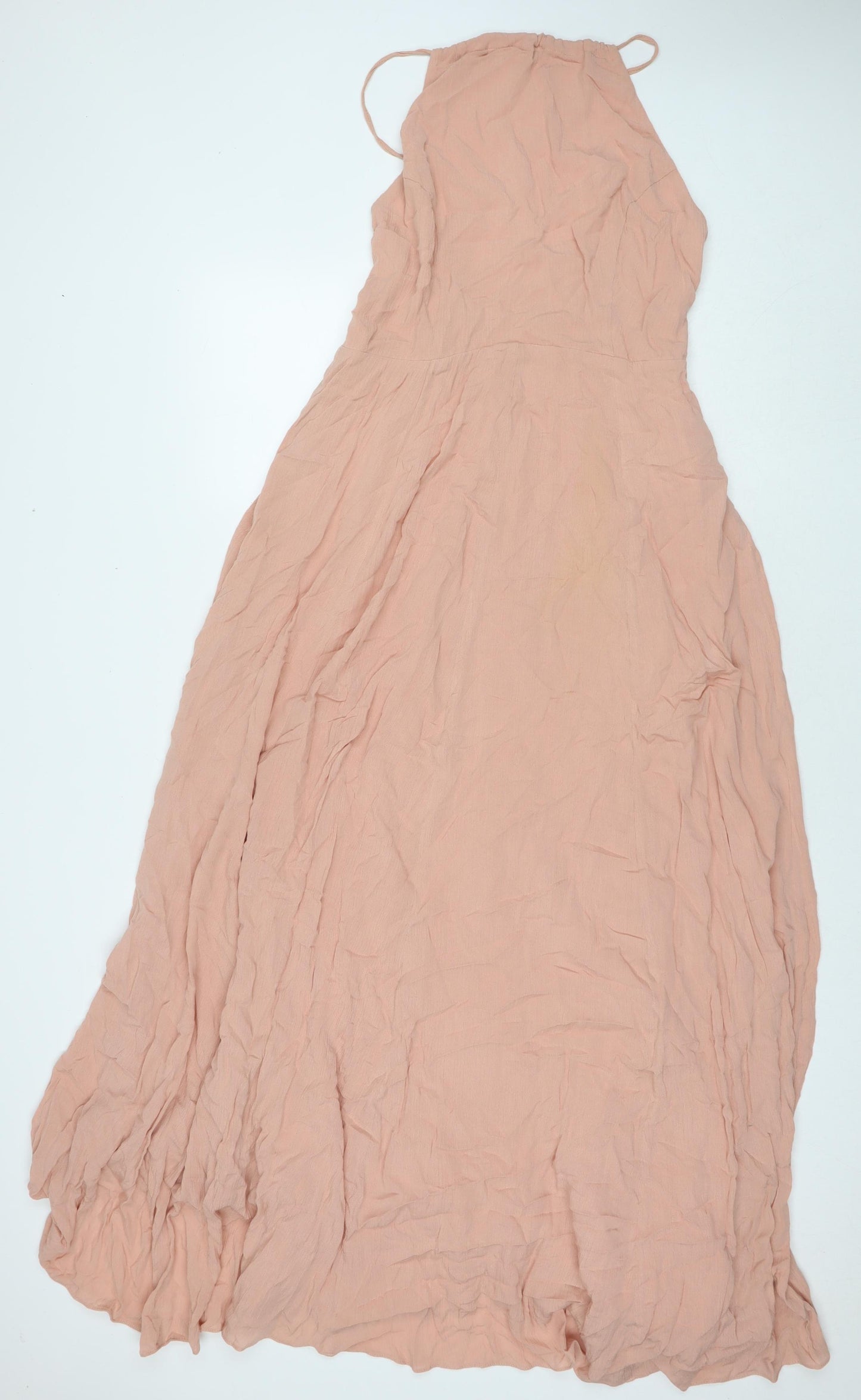 ASOS Womens Beige Viscose Maxi Size 12 Square Neck Zip