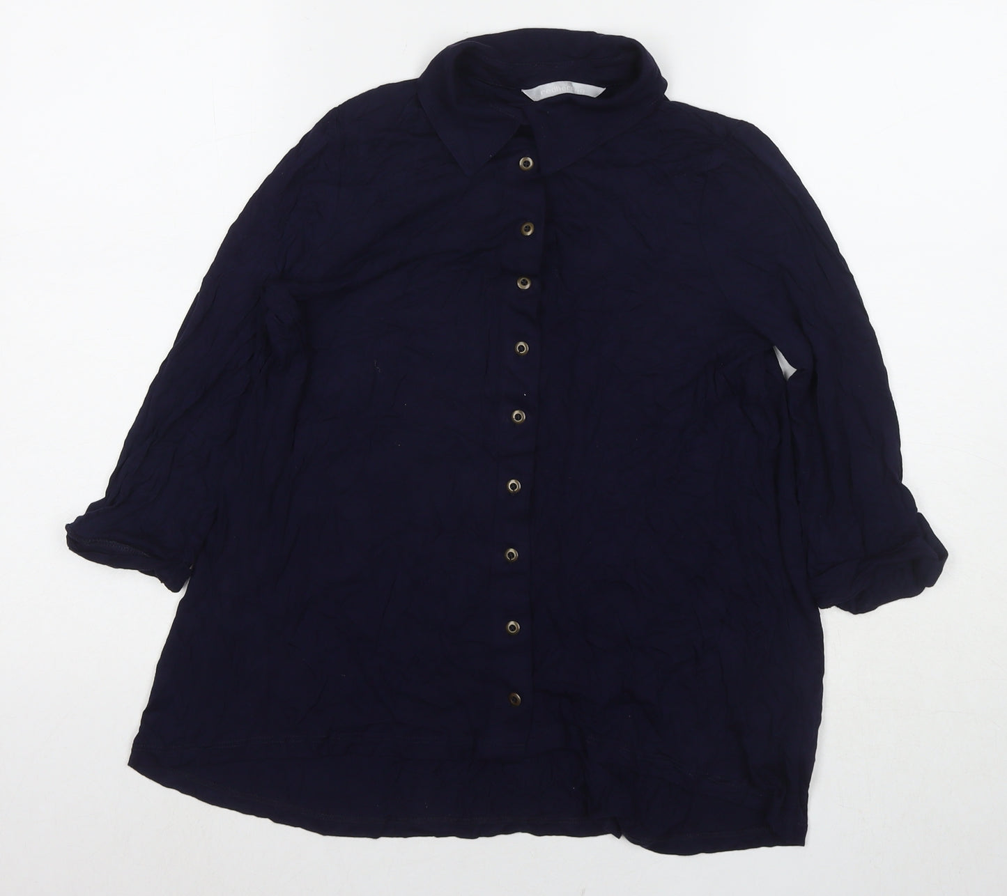 Red Herring Womens Blue Viscose Basic Button-Up Size 8 Collared