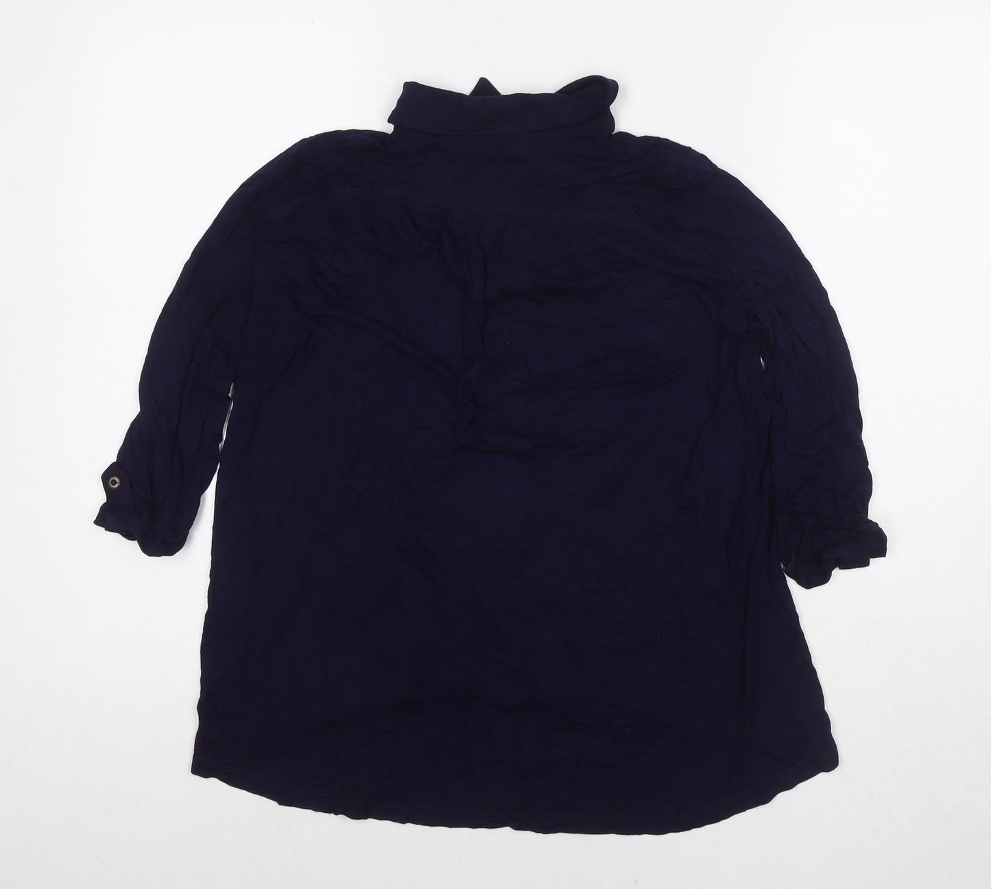 Red Herring Womens Blue Viscose Basic Button-Up Size 8 Collared