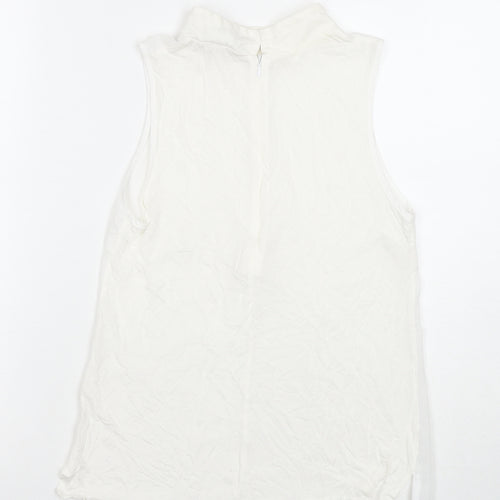 French Connection Womens White Polyester Basic Tank Size XS Round Neck