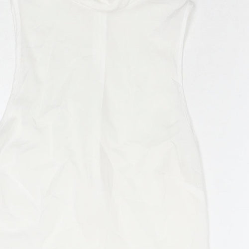 French Connection Womens White Polyester Basic Tank Size XS Round Neck
