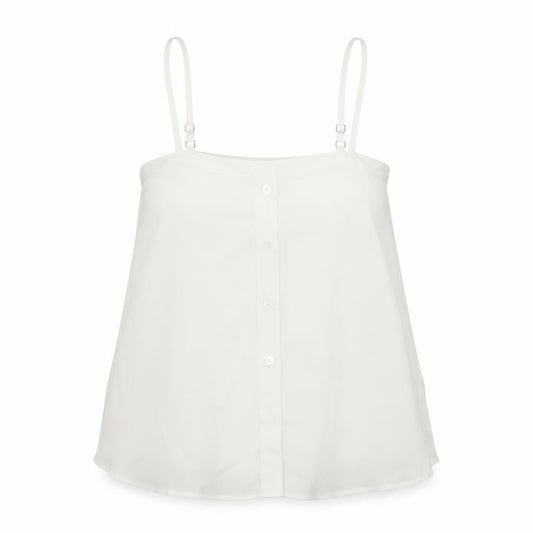 Front view of River Island women’s white polyester basic button-up, size UK 12, square neck