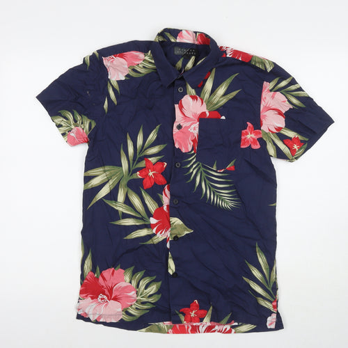 Broken Standard Womens Multicoloured Floral Cotton Basic Button-Up Size M Collared