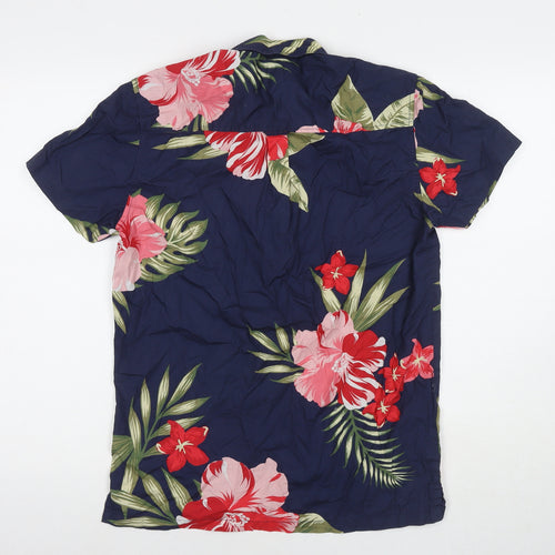 Broken Standard Womens Multicoloured Floral Cotton Basic Button-Up Size M Collared