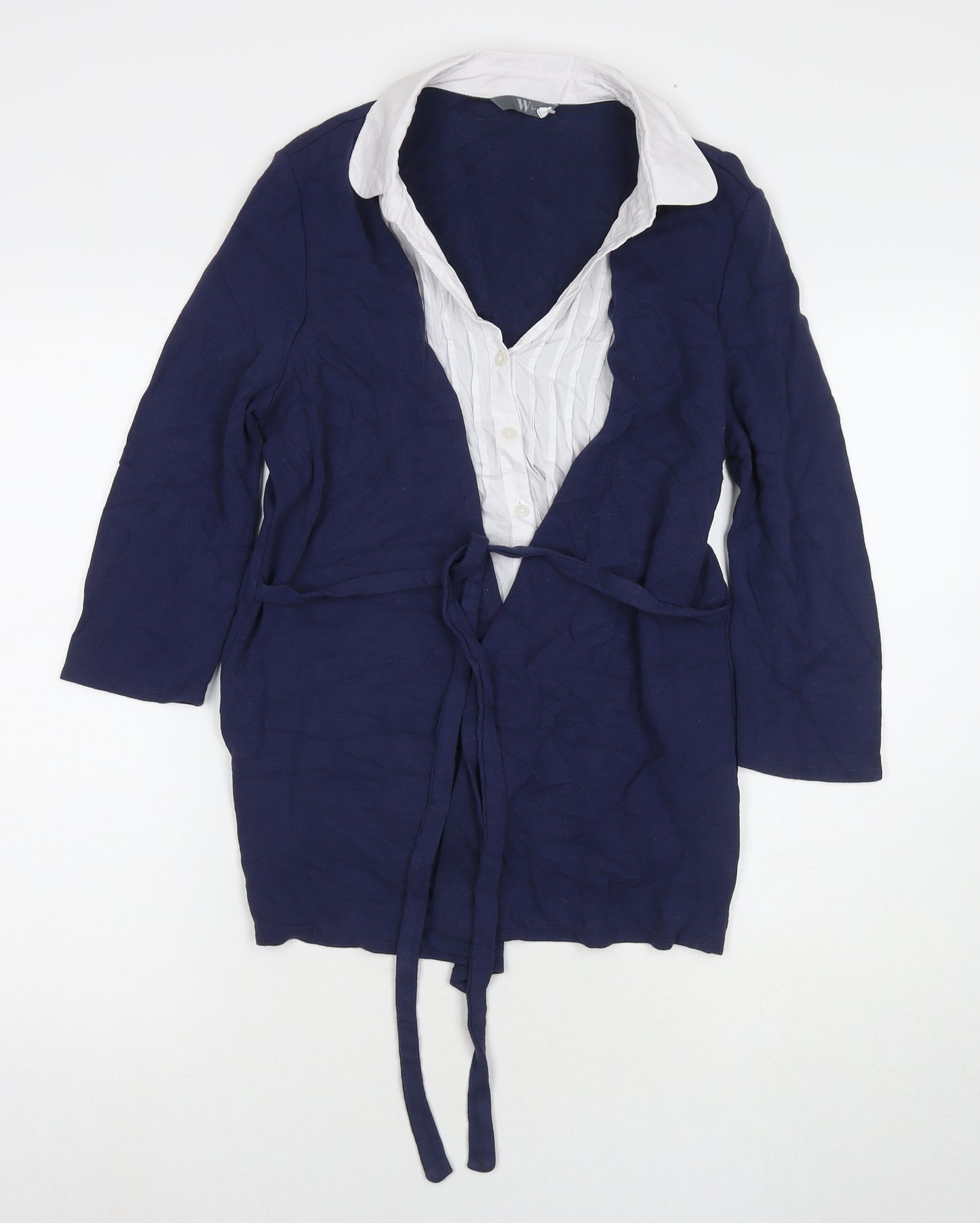 BHS Womens Multicoloured Viscose Basic Button-Up Size 16 Collared - Cardigan Effect