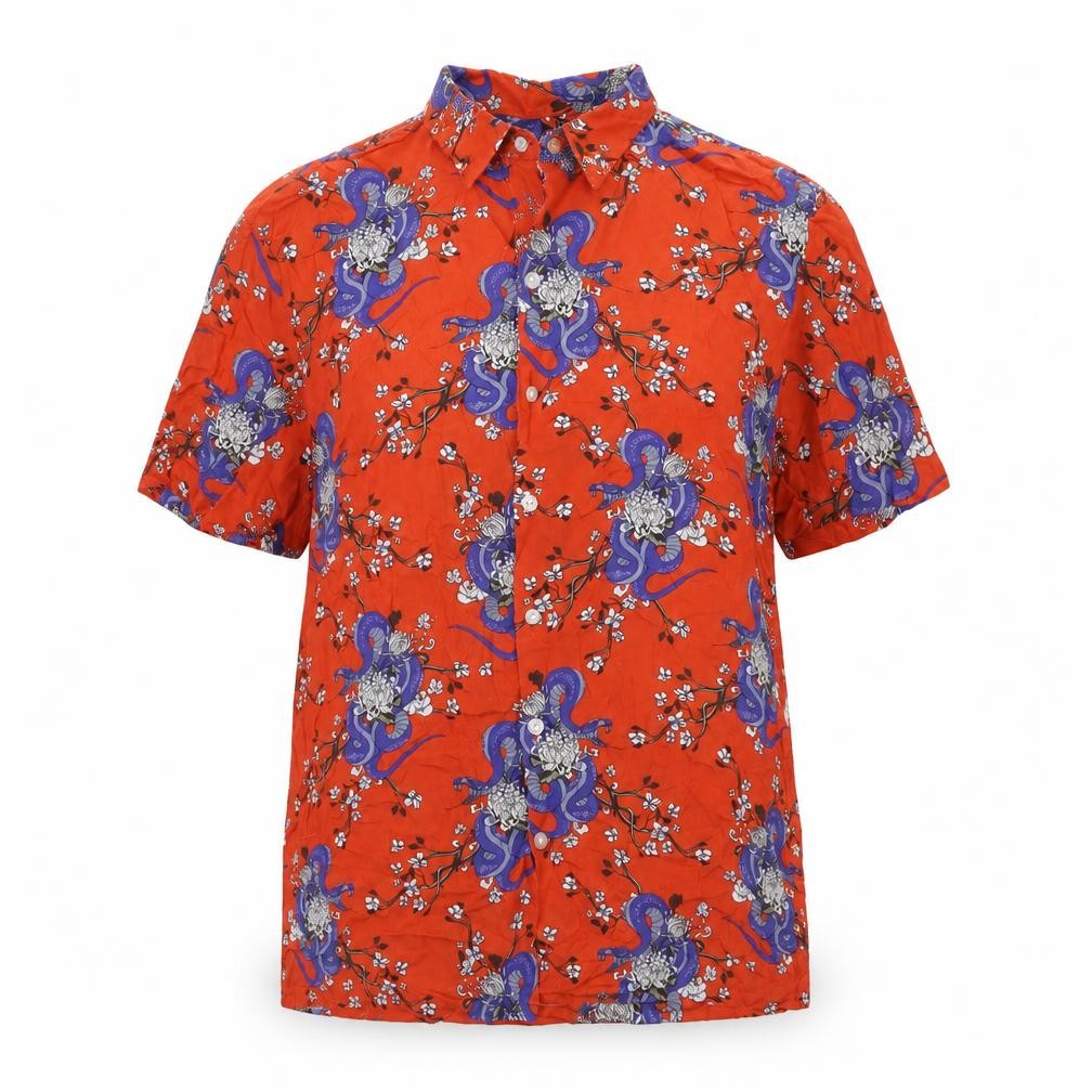 Front view of Casual Shirt Company women’s multicoloured floral viscose basic button-up, size M, collared