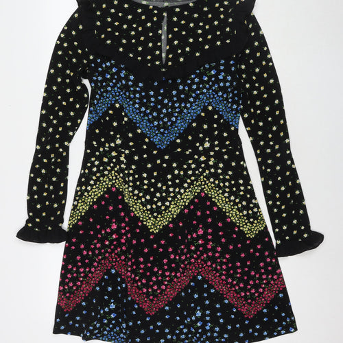 NEXT Womens Multicoloured Floral Viscose Fit & Flare Size 14 Round Neck Pullover