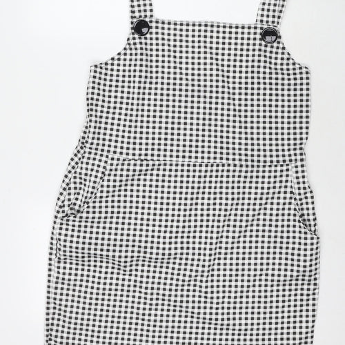 Select Womens Black Check Polyester Tank Dress Size 18 Square Neck Pullover