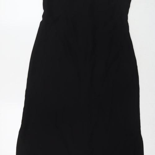 Mango Womens Black Polyester Maxi Size S V-Neck Zip