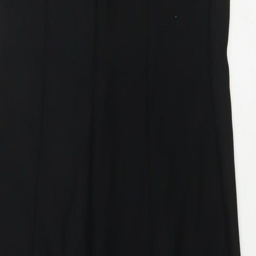 Mango Womens Black Polyester Maxi Size S V-Neck Zip