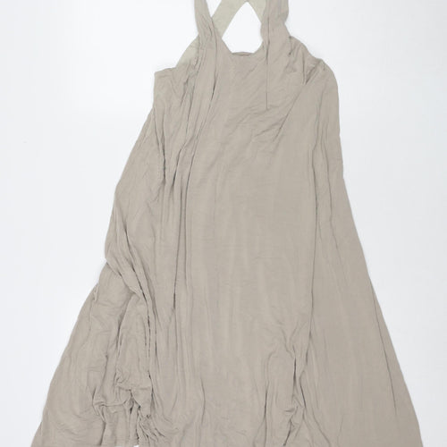 ASOS Womens Beige Viscose Tank Dress Size 8 Round Neck Pullover