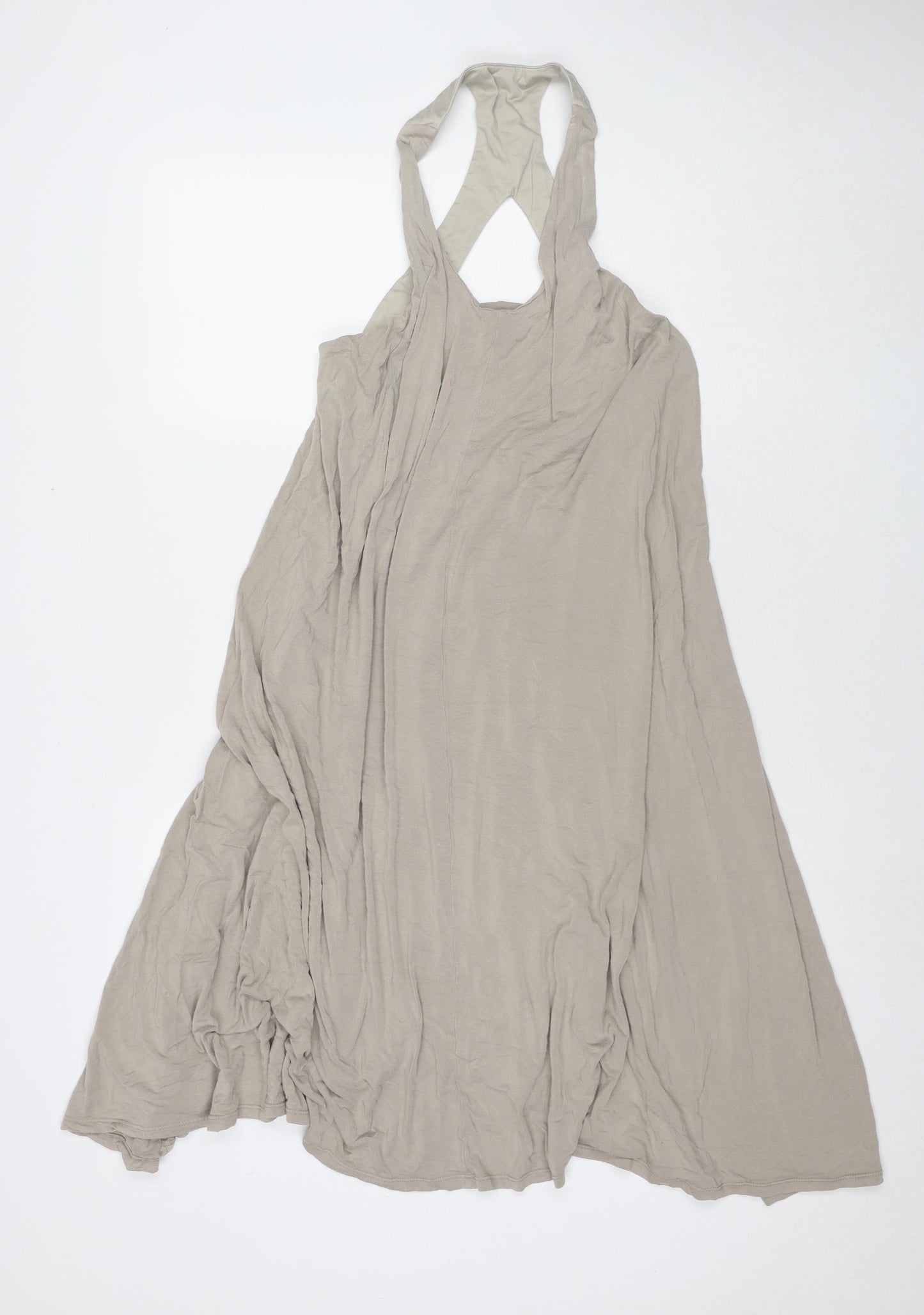 ASOS Womens Beige Viscose Tank Dress Size 8 Round Neck Pullover