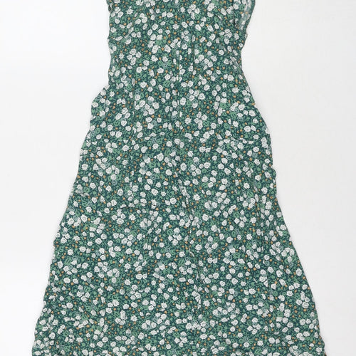 Motel Womens Green Floral Viscose Basic Tank Size S V-Neck