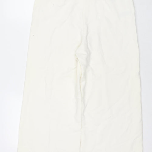 Topshop Womens White Polyester Cropped Trousers Size 14 L23 in Regular Zip