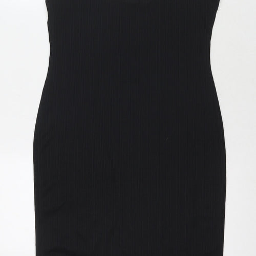 River Island Womens Black Polyester Tank Dress Size 14 Scoop Neck Pullover
