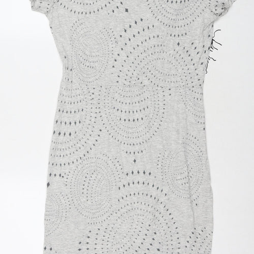 Desigual Womens Grey Viscose T-Shirt Dress Size L Round Neck Pullover