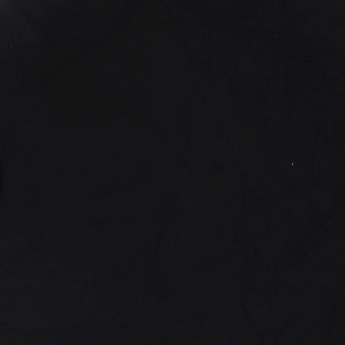 Marks and Spencer Womens Black Cotton Basic Button-Up Size L Collared