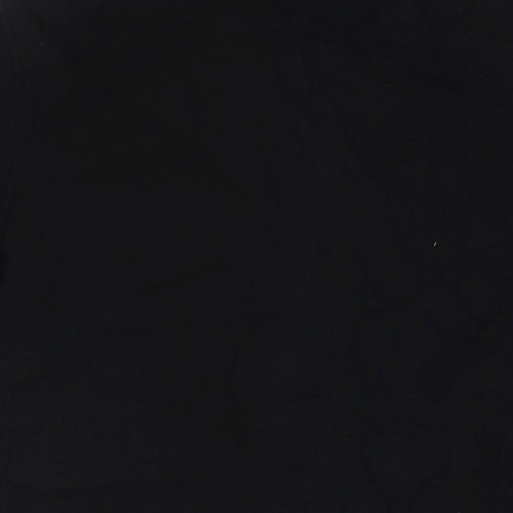 Marks and Spencer Womens Black Cotton Basic Button-Up Size L Collared