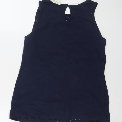 NEXT Womens Blue Cotton Basic Tank Size 10 Round Neck