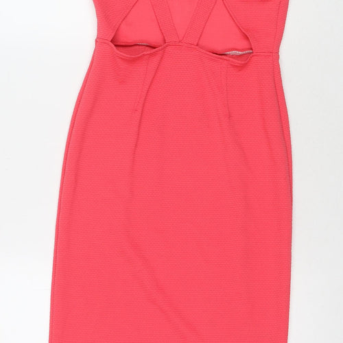 Kelly Love Womens Pink Polyester Pencil Dress Size S Round Neck Pullover