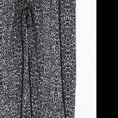 Ouges Womens Black Animal Print Polyester Pedal Pusher Leggings Size XS L25 in Regular Pullover - Leopard Print