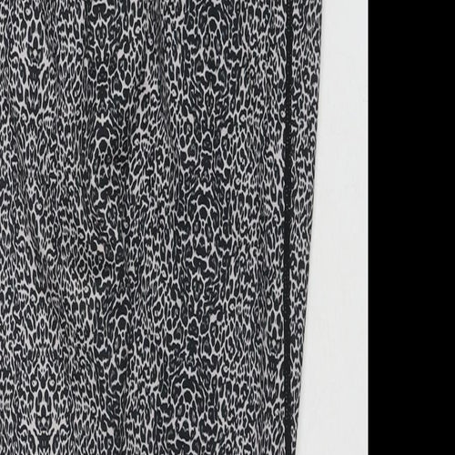 Ouges Womens Black Animal Print Polyester Pedal Pusher Leggings Size XS L25 in Regular Pullover - Leopard Print