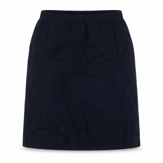 Front view of Gap women’s blue cotton a-line skirt, size M, zip